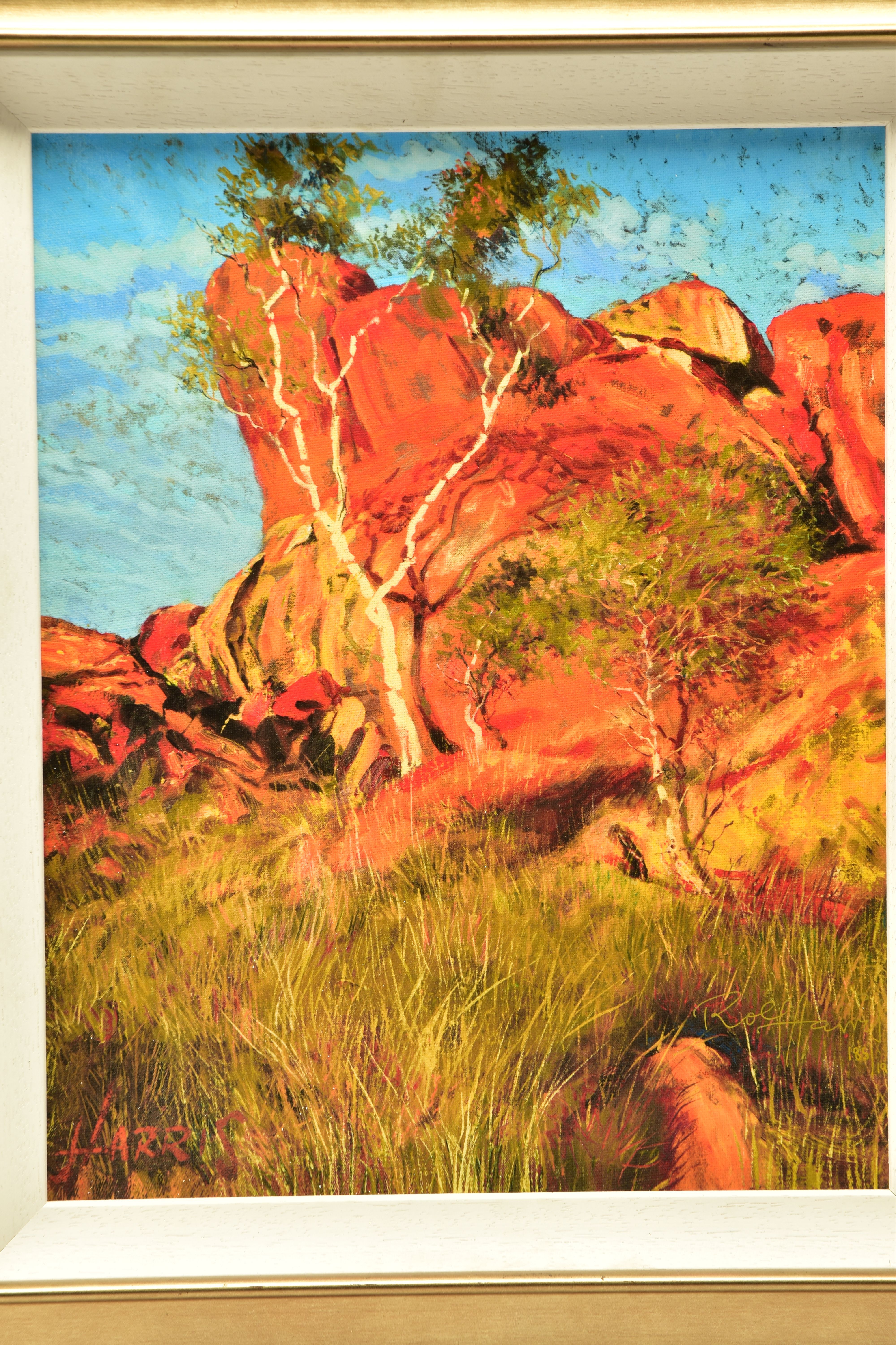 ROLF HARRIS (AUSTRALIAN 1930) 'SUN ON DEVIL'S MARBLES', a limited edition print of an Australian - Image 2 of 9