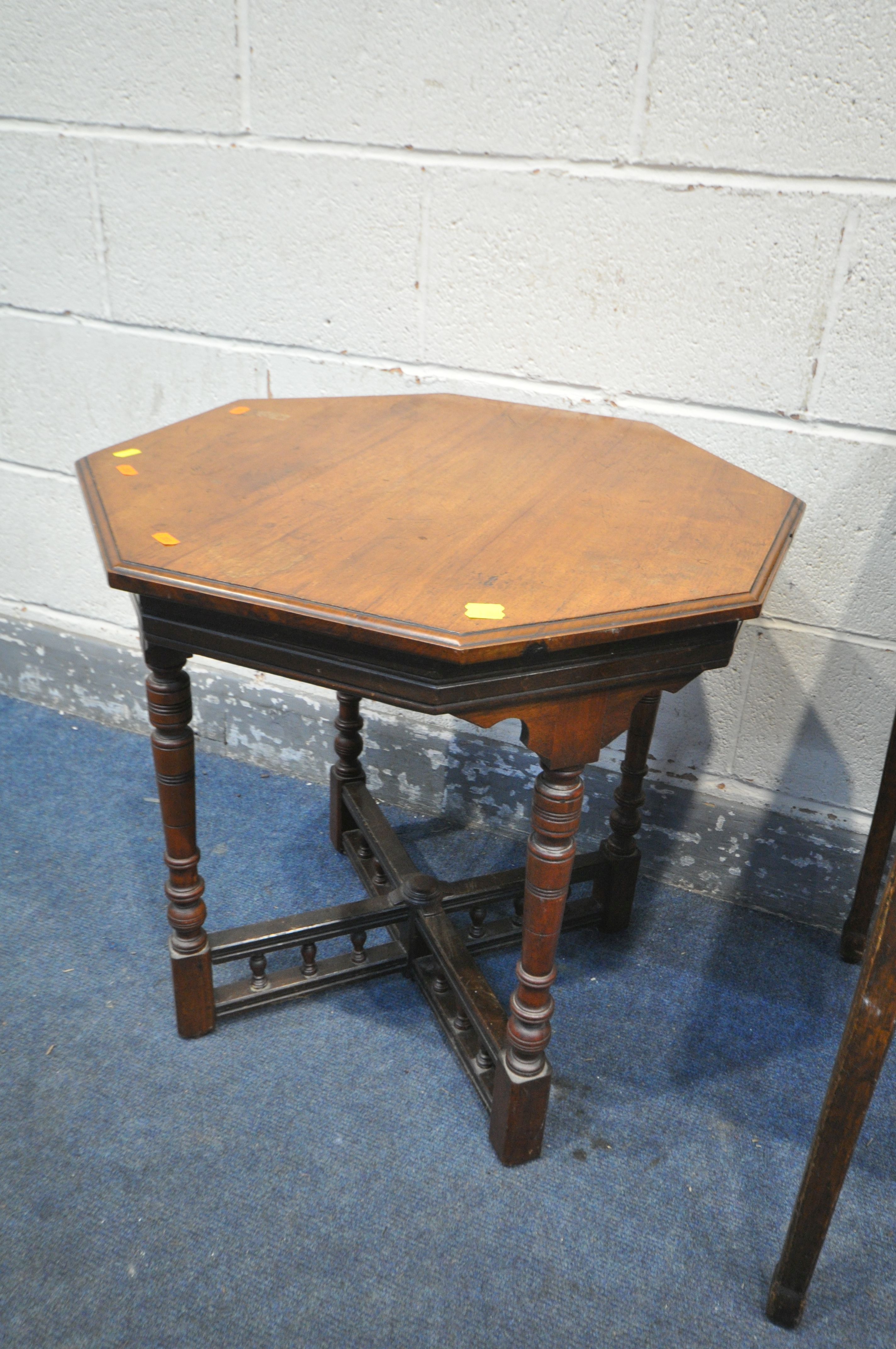 A GEORGIAN SIDE TABLE, with a single drawer, width 52cm x depth 62cm x height 79cm, along with an - Image 3 of 3