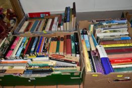 BOOKS, three boxes containing approximately 110-115 miscellaneous titles in hardback and paperback