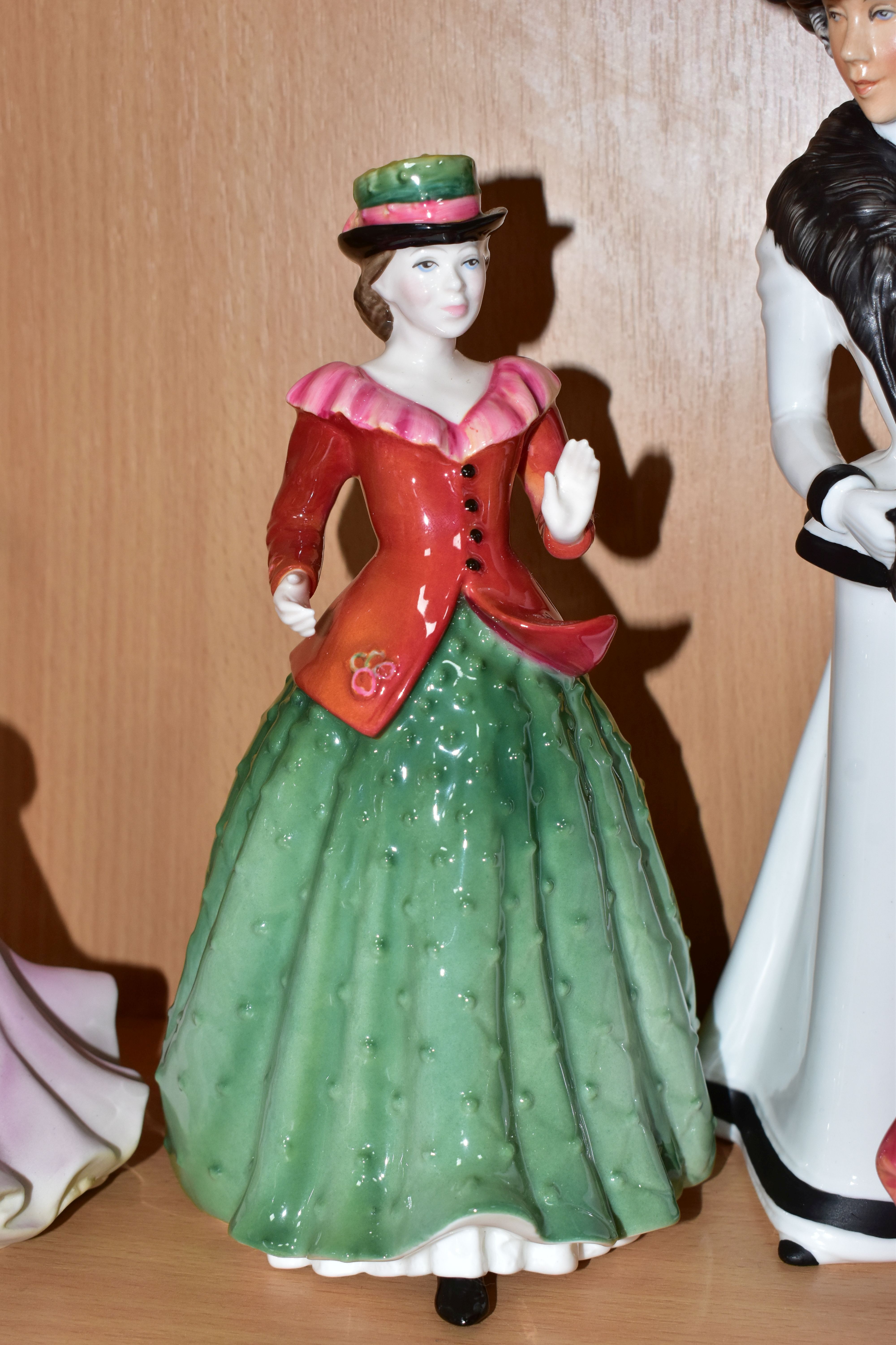 NINE FIGURINES, comprising a Wedgwood for Spink limited edition 'The Great Exhibition' figurine - Image 7 of 9