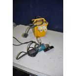 A MAKITA 9557NBR 110V ANGLE GRINDER missing two disc nuts) and a 110 volt transformer (2) ( PAT pass