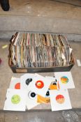 A TRAY CONTAINING APPROX FOUR HUNDRED AND FIFTY 7in SINGLES mostly from 1970s and 80s including