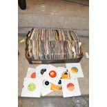 A TRAY CONTAINING APPROX FOUR HUNDRED AND FIFTY 7in SINGLES mostly from 1970s and 80s including