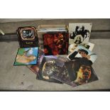 A TRAY CONTAINING OVER THIRTY LPs including Band of Gypsies by Jimi Hendrix ( standard gatefold
