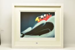 DOUG HYDE (BRITISH 1972) 'A WHALE OF A TIME' DOGS AND A WHALE AT SEA, signed limited edition print