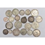 A PACKET OF MAINLY UK SILVER COINAGE TO INCLUDE: 200gr with some .925 and .500 silver content