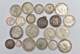 A PACKET OF MAINLY UK SILVER COINAGE TO INCLUDE: 200gr with some .925 and .500 silver content