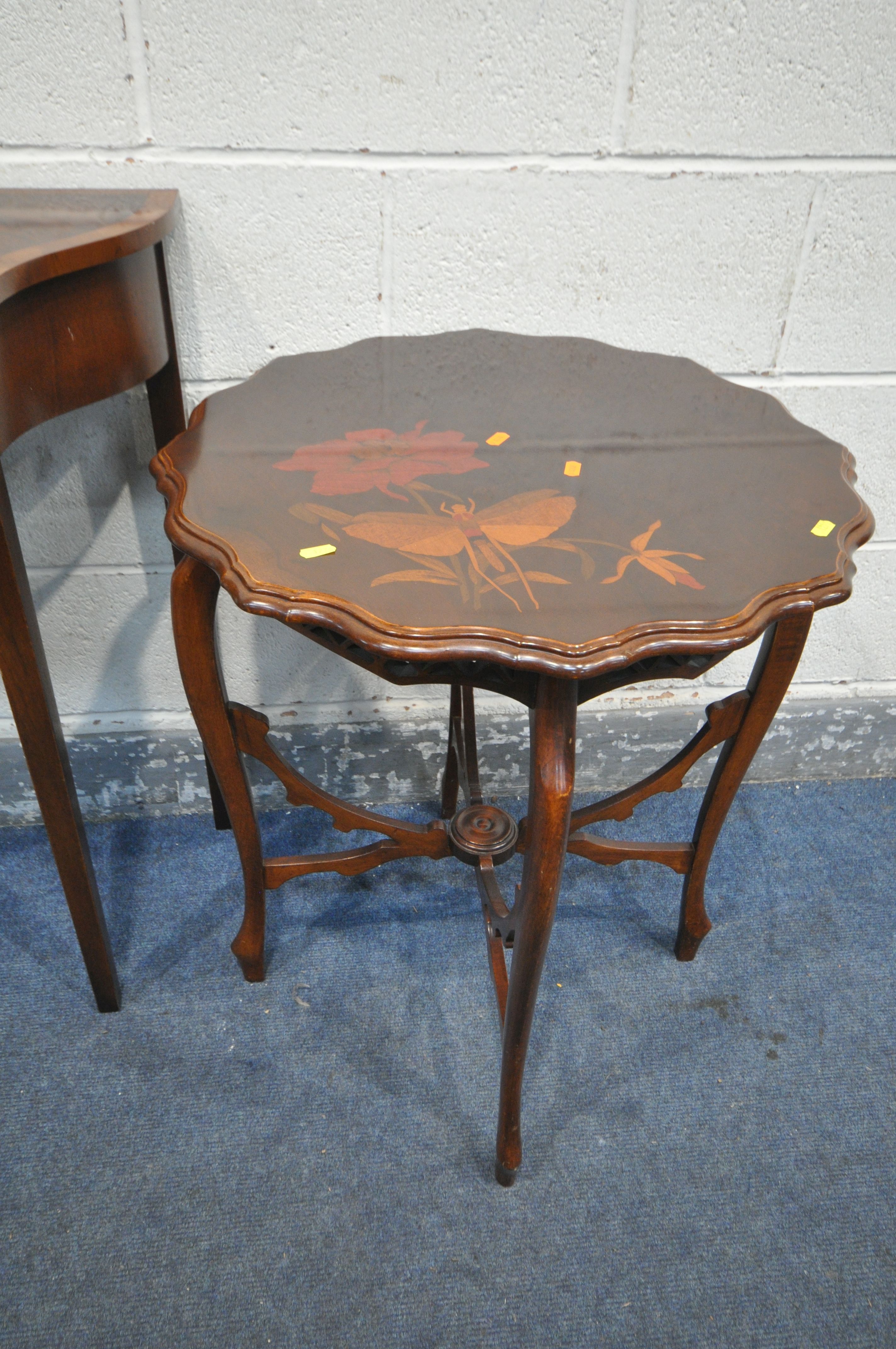 A REPRODUX SIDE TABLE, with a single drawer, width 84cm x depth 43cm x height 82cm, and a centre - Image 3 of 3