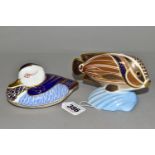 TWO ROYAL CROWN DERBY PAPERWEIGHTS, comprising Tropical Fish 'Sweetlips' height 10.5cm and date