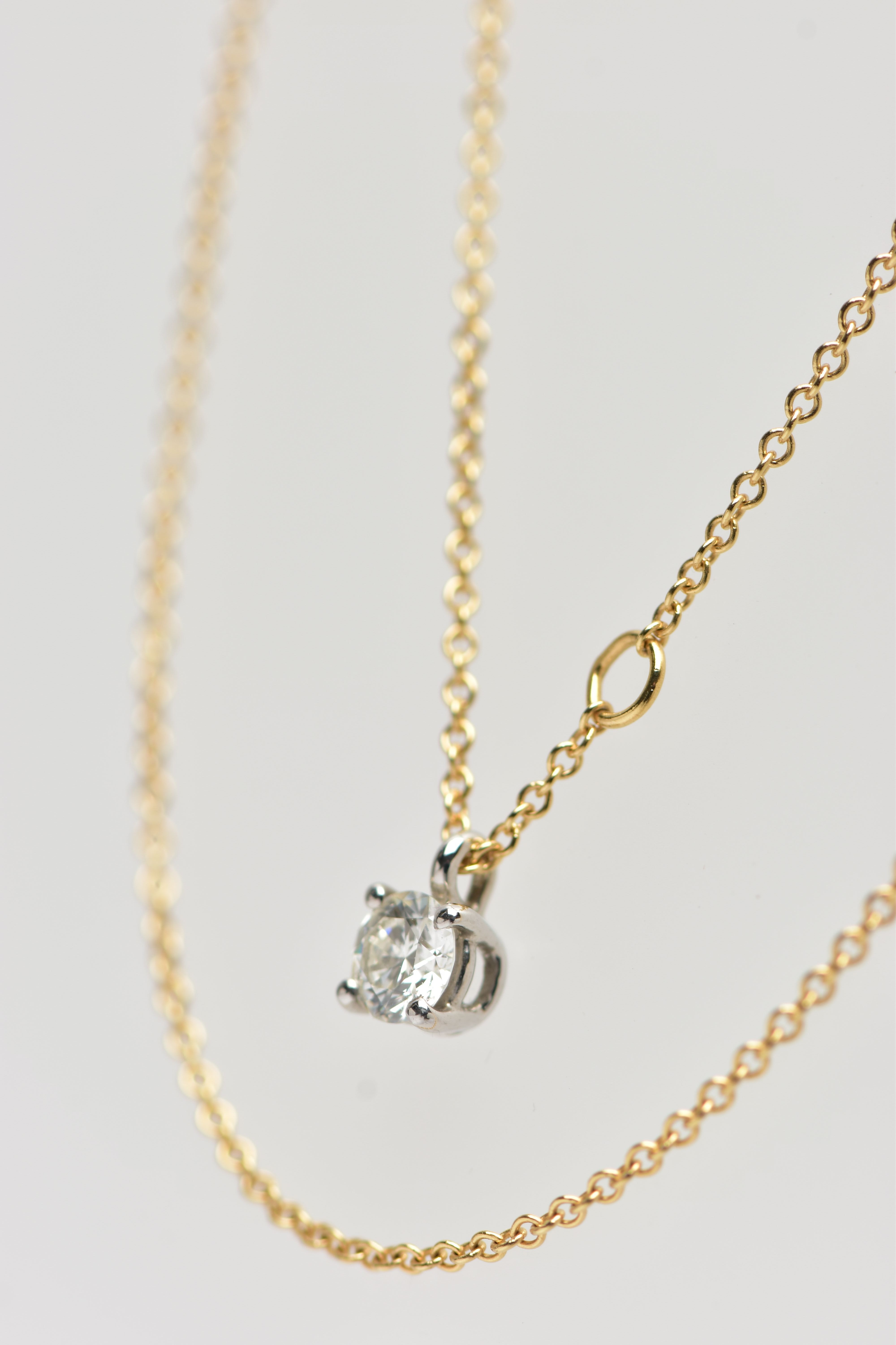 AN 18CT YELLOW AND WHITE GOLD TIFFANY & CO DIAMOND PENDANT NECKLACE, set with a round brilliant - Image 6 of 6