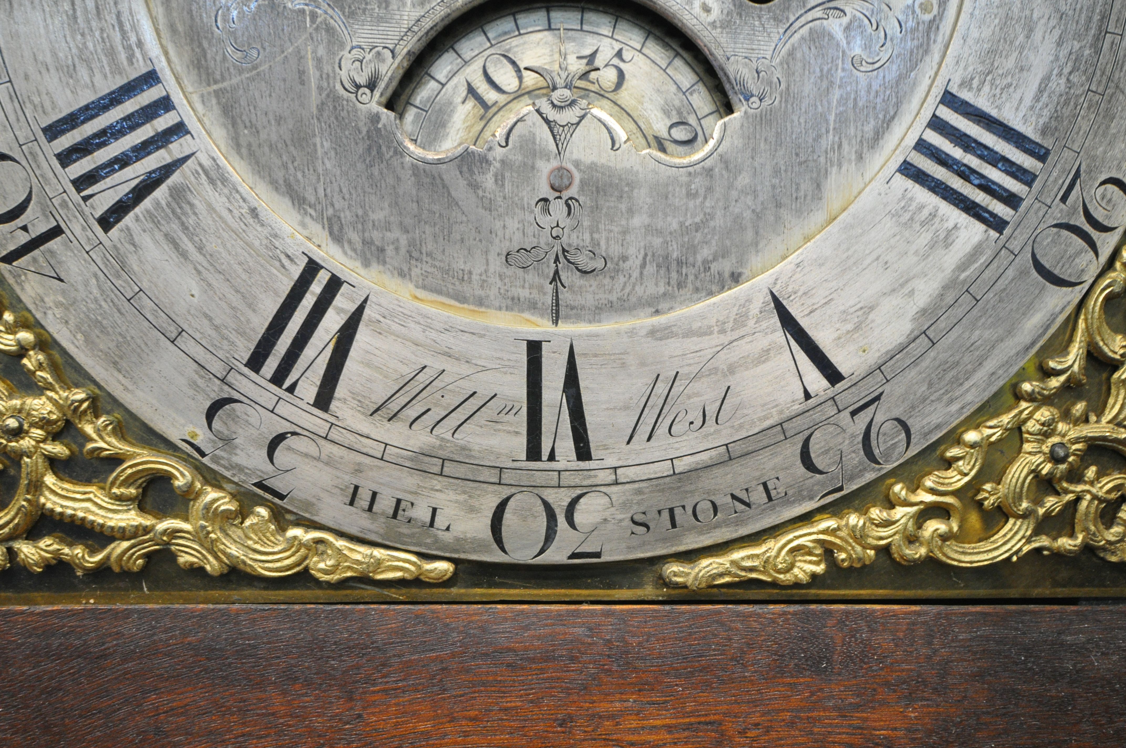 A WILLIAM WEST OF HELSTON, CORNWALL, A GEORGE III OAK AND MAHOGANY CROSSBANDED EIGHT DAY LONGCASE - Image 5 of 9