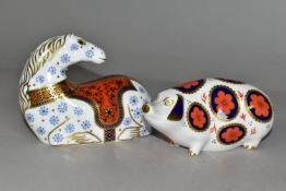 TWO ROYAL CROWN DERBY PAPERWEIGHTS, comprising the 'Horse' date cypher 1990, height 9.75cm