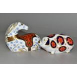 TWO ROYAL CROWN DERBY PAPERWEIGHTS, comprising the 'Horse' date cypher 1990, height 9.75cm