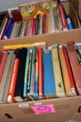 BOOKS, two boxes containing a collection of approximately 50 titles in hardback and paperback
