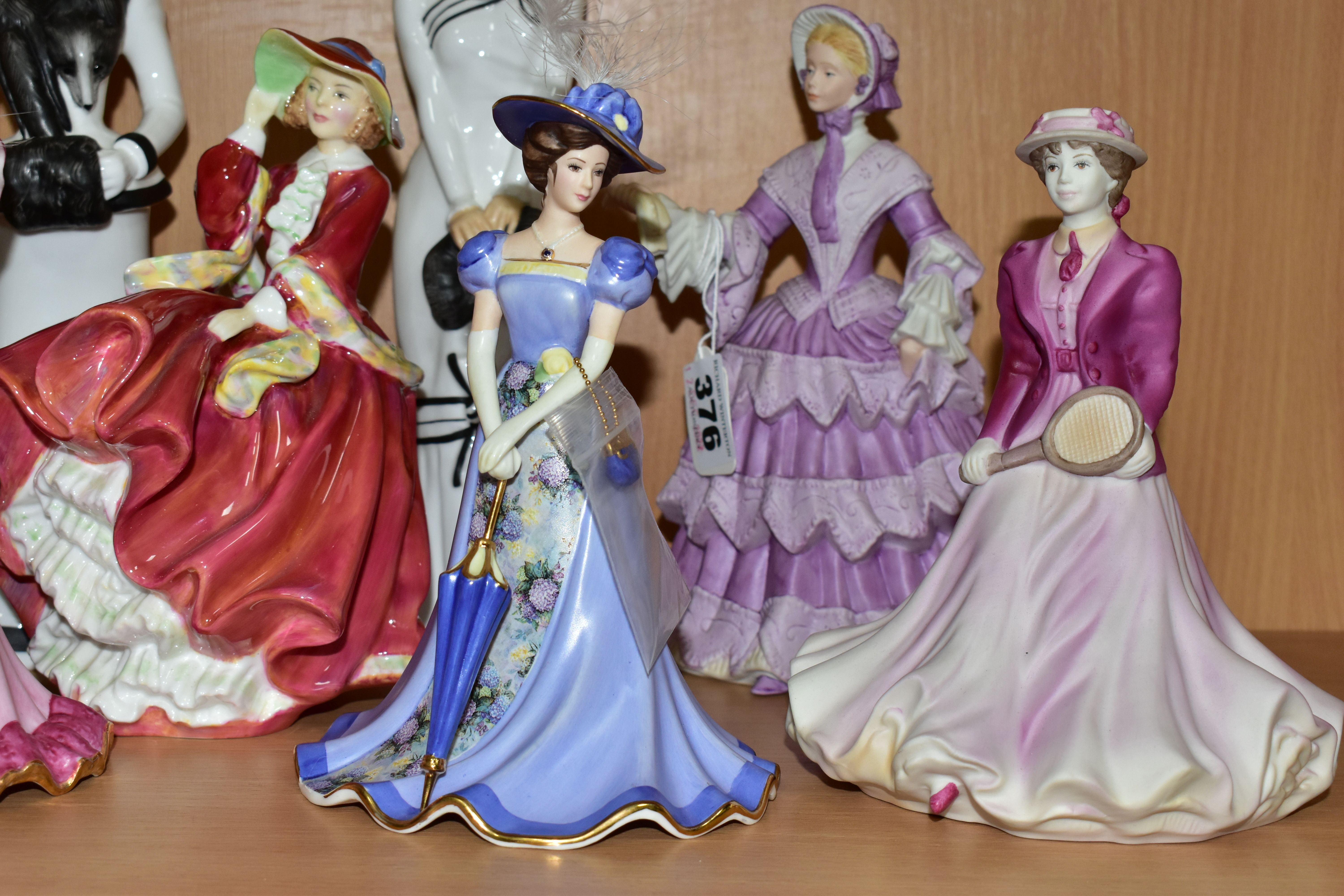 NINE FIGURINES, comprising a Wedgwood for Spink limited edition 'The Great Exhibition' figurine - Image 2 of 9