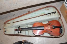 AN EARLY 20th CENTURY VIOLIN BEARING A PAPER LABLE FOR THE MAIDSTONE BY JOHN G MURDOCK AND CO LONDON