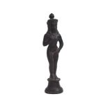 A modern Egyptian-style cast bronze statuette, modelled as Isis, on waisted plinth, 28cm high Please