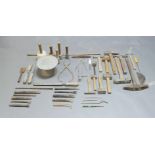 A collection of stonemason tools and equipment, of modern manufacture, to include; files, mallets,