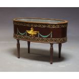 An oval walnut and gilt metal mounted wine cooler, early 20th century, with scrolling floral gilt