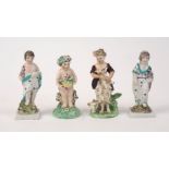 Four English porcelain figures, probably Derby, 18th century and later, comprising: a pair