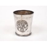 An 'Oxford Millenary Medal' silver beaker, Birmingham, c.1911, G Payne & Son, designed with