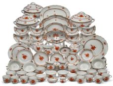 A Herend Apponyi (Chinese Bouquet) pattern hand painted porcelain part dinner and tea service,