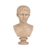 A modern resin bust of Napoleon, after Antoine-Denis Chaudet, on a waisted socle, 52cm highPlease