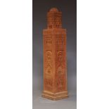A large Middle Eastern terracotta minaret tower, second half 20th century, 95cm high, 23cm