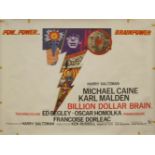 A vintage film poster, 'Billion Dollar Brain', 1967, 76.5 x 102cm loss to corner, tape residues to