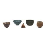 A group of Studio pottery, 20th century, of varying sizes and clay types, all hand-built with