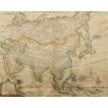 Emanuel Bowen, British, 1694-1767, A New & Accurate Map of Asia, 1747, hand-coloured engraved map,