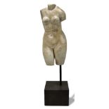 A Roman style marble model of female classical nude, late 20th century, after the antique, on a