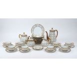 A Limoges Raynaud part coffee and tea service, late 20th century, comprising: a coffee pot and