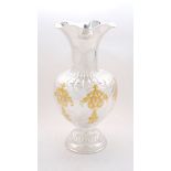 A floral chased vase with parcel gilt decoration, stamped 925, made in Azerbaijan, the baluster body