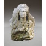 A composition stone model of the Virgin and Child, 20th century, 53cm high, 33cm wide, 29cm