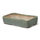 A Japanese stoneware celadon rectangular jardiniere, early 20th century, 12cm wide ???? Condition