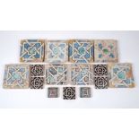 A group of tiles, Persia, 18th century, all hand-painted, in varying designs and sizes, all hand-