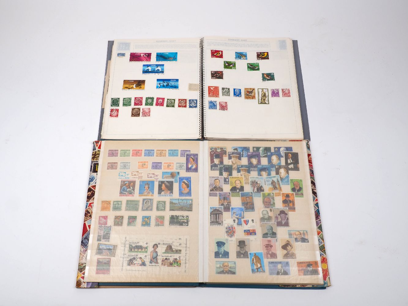 A collection of stamps in two albums, 20th century, one album containing British Commonwealth