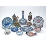 A group of Asian ceramics, 18th-20th century, to include an 18th century blue and white saucer and