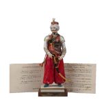 A Van Gerdinge / Sitzendorf porcelain figure of an 1813 Mameluk Capitaine, 20th century, no. 701,