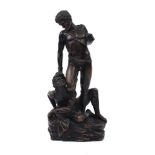 A bronze group of Honour Triumphant over Falsehoood, 20th century, after Vicenzo Danti, on an
