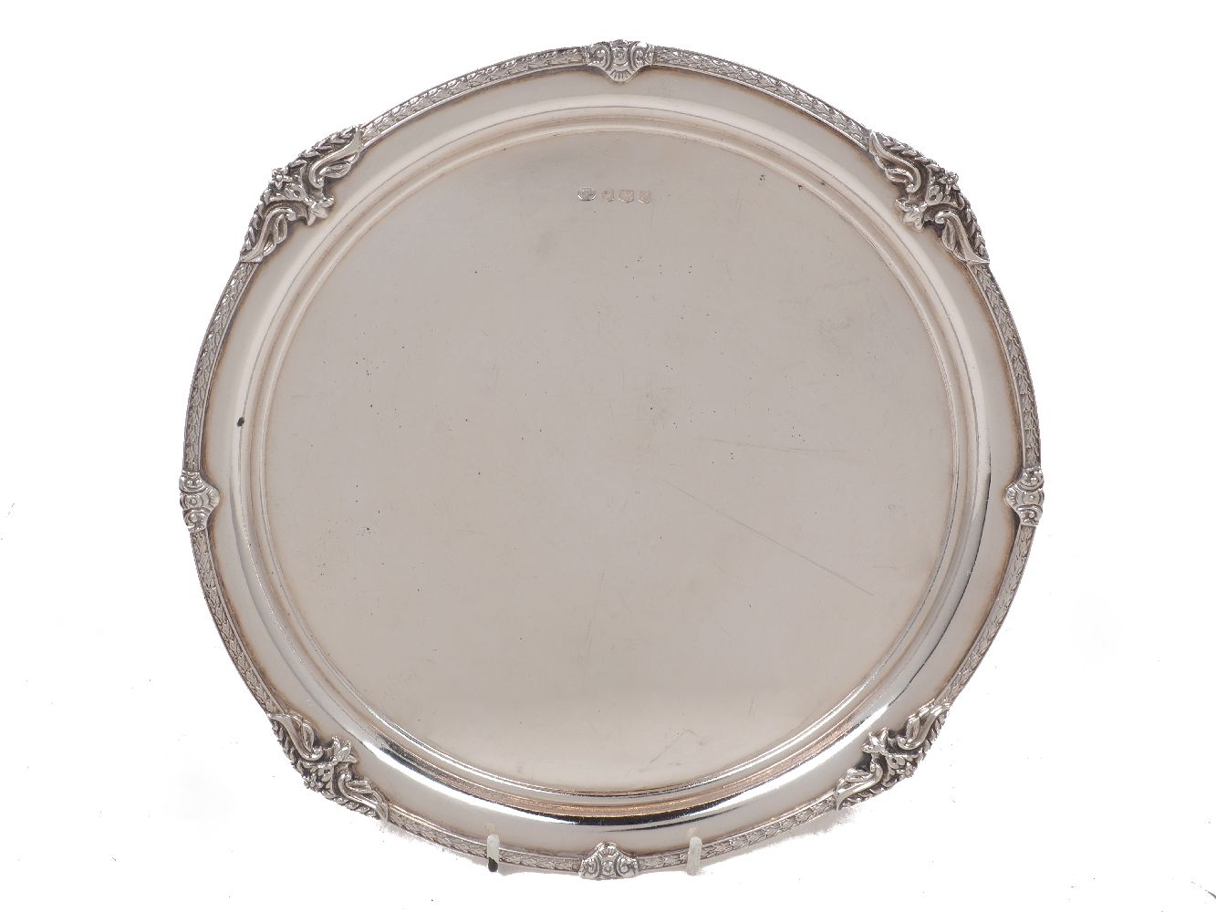 An Elizabeth II silver waiter, Sheffield, 1967, Alexander Clark & Co., of circular form with