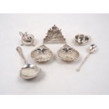 A small group of silver comprising: a Continental letter holder designed with two pierced ship
