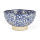 A blue and white pottery bowl, North African, 20th century, 25cm diam. x 14cm highPlease refer to