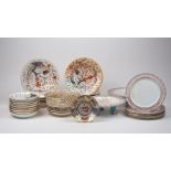 A quantity of British porcelain, to include a British porcelain dish, c.1820, hand-painted with