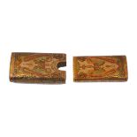 A Kashmiri papier-mâché cigar case, India, circa 1830, of rectangular form with rounded sides and