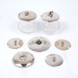 Three assorted lids with modelled fruit finials, all stamped sterling and with German hallmarks,