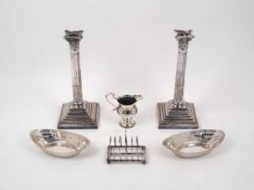 A pair of Victorian silver bonbon dishes, Sheffield, 1897, James Dixon & Sons, of navette form