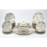 A Rosenthal porcelain part-dinner service, late 20th century, comprising: thirteen dining plates,