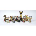 A quantity of Lorna Bailey pottery cats, 20th century and later, to include a cat with signature